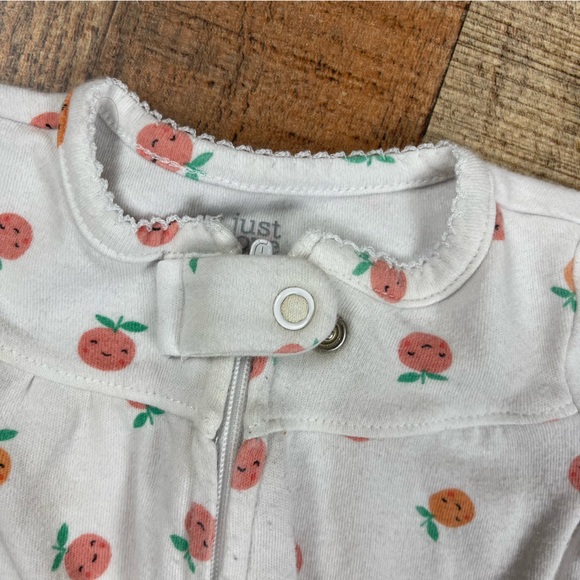 Newborn Zip Button Floral Peach Pastel Animal Bird Footie Bundle of 4 - Picture 6 of 11